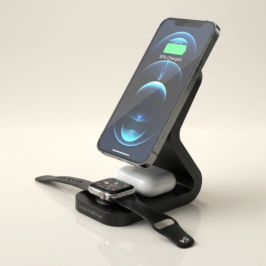 客製化三合一磁吸無線充電支架
